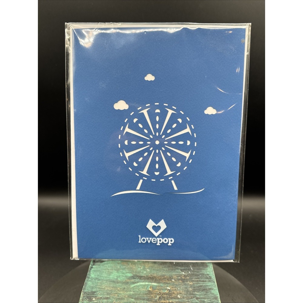 Lovepop Ferris Wheel Pop Up Card White Envelope Cellophane Wrapped